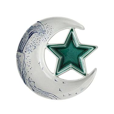 Imagem de Conjunto de tigelas de cerâmica para sobremesa, tigelas de imersão de cerâmica, conjunto de batatas fritas e molho em forma de lua e estrela de cerâmica, bandeja de servir bolinhos e potadesivos