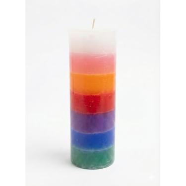 Imagem de Vela espiritual Seven Powers – Vela ritual multicolorida sem perfume para proteção, amor, saúde e prosperidade – Memorial, oração