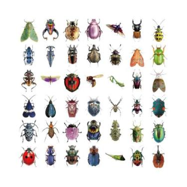 Imagem de Adesivos De Insetos E Besouros Fofos 50PCS, Materiais Didáticos Coleci