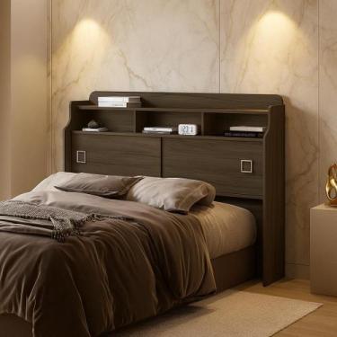 Imagem de cabeceira box para colchão queen Jessica 160cm com 2 portas de correr 