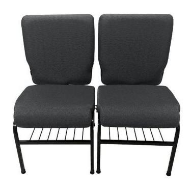 Imagem de 02 Cadeiras para Igrejas c/ Porta Biblía e Porta Cálice Marrom