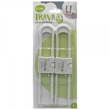 Imagem de Kit 2 Pcs Trava Armário Plástico