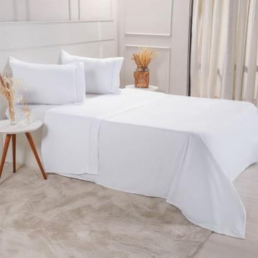 Imagem de Jogo De Cama Solteiro Serenitá 3 Pçs Bordado Festonê 88x188x30cm White