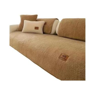 Imagem de Capa De Sofá Antiderrapante Em Sherpa Sólido, Capa Universal Para Asse