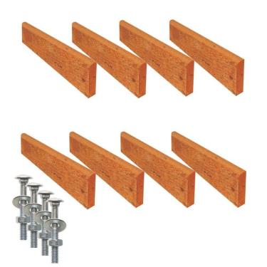 Imagem de Kit 8 Réguas Pé De Banco Madeira Acabada Verniz 150x5,5x2cm