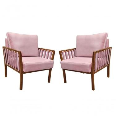 Imagem de Kit 2 Poltronas Luxo Califórnia 0125 Rosa
