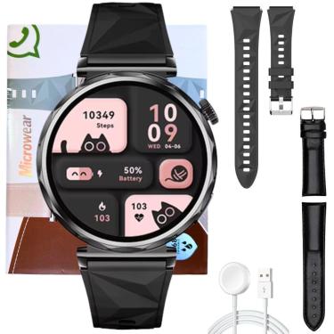 Imagem de Relógio Inteligente GT5 Mini Smartwatch Feminino Delicado 41mm Gps Nfc Responde Whatsss 2 Pulseiras-Unissex