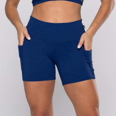 Imagem de Short Fitness Feminina Poliamida Textura Recortes Bolso-Feminino
