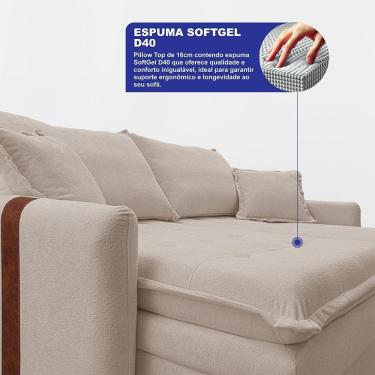 Imagem de Sofá Sem Caixa Retrátil 1,60m Soft Bonnie Boucle Cama Inbox Bege Claro