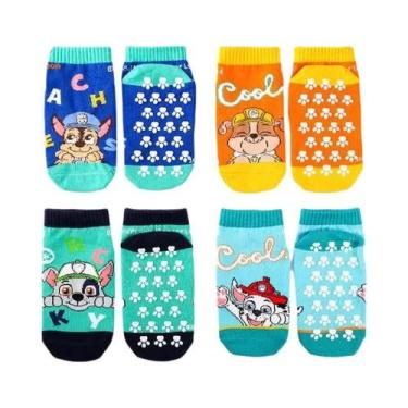 Imagem de Meias De Algodão Antiderrapantes Para Crianças Paw Patrol, Pacote Com 