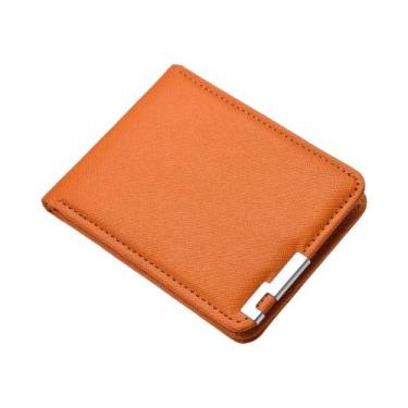Imagem de Carteira Masculina Ultrafina Portátil De Couro PU Premium Para Cartões