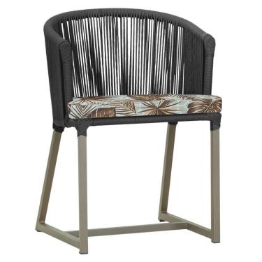 Imagem de Cadeira De Jantar Noronha Alumínio Fendi E6 Trama  Preto