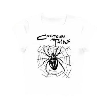 Imagem de Camiseta Feminina Gótica Com Estampa De Teia De Aranha, Estilo Harajuk
