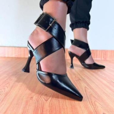 Imagem de Sapato Feminino Scarpin Salto Médio Com Fivela Elegante 160 - Mozione,