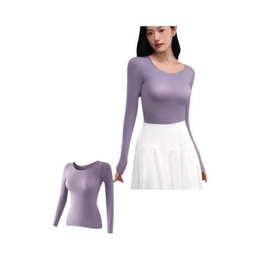 Imagem de Conjunto De Roupa Térmica Feminina Sem Costura Fina Para Inverno - Cam