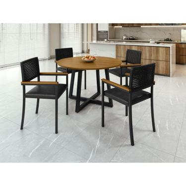 Imagem de Conjunto Área Gourmet 4 Cadeiras 1,20m Coliseu Paonanda