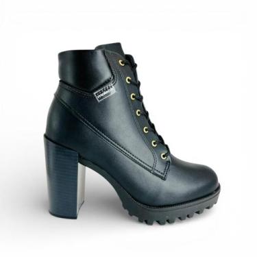 Imagem de Bota Couro Feminina Moleca Napa Floather, Preto, 35