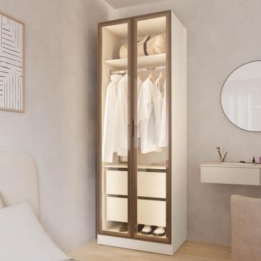 Imagem de Guarda Roupa Modulado 100% Mdf 2 Portas Reflecta Orion Cabecasa Madeiraoriginals Aveia/Reflecta