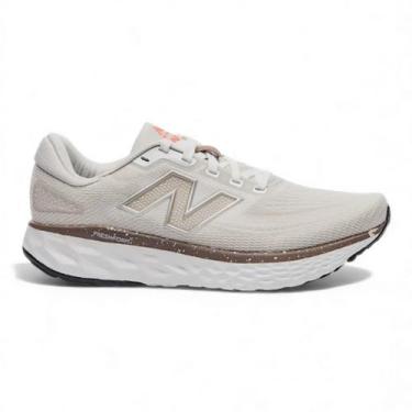 Imagem de Tênis New Balance Fresh Foam X Evozv4 Feminino, 36, Branco off, Marrom