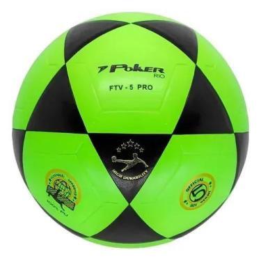 Imagem de Bola Futevôlei Poker Vulcanizada Pu Rio Profissional Verde e preto