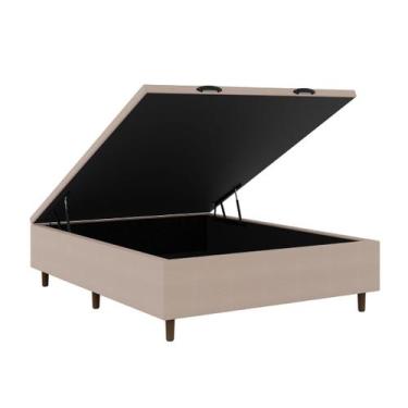 Imagem de Box Baú Blindado Casal 138x188x42cm Estrutura Reforçada Elite Bege - P