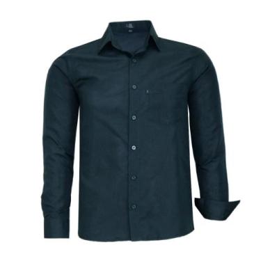 Imagem de Camisa Social LBL Masculina Manga Longa Comfort Com Bolso Fácil Passar