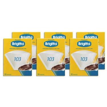 Imagem de Coador De Café De Papel Filtro Brigitta N103 Kit 6, Coador de Café Bri