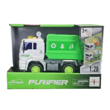 Imagem de Caminhão de Lixo com  Fricção Som e Luz 1:20 - Brink Center