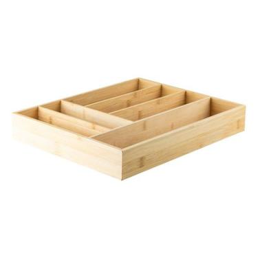 Imagem de Porta Talheres De Bambu Organizador Gaveta Com Divisórias - Ou Martisp