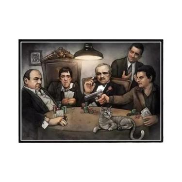Imagem de Pintura Em Tela Vintage Dos Filmes Godfather, Scarface E Sopranos Para