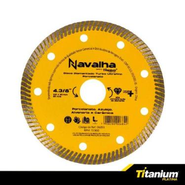 Imagem de Disco Diamantado Navalha Turbo Porcelanato 4.3/8 X110mm Titanium - Tit
