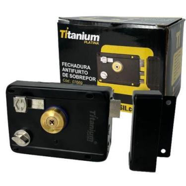 Imagem de Fechadura de Sobrepor AntiFurto Chave Tetra Preta Titanium - Titanium 