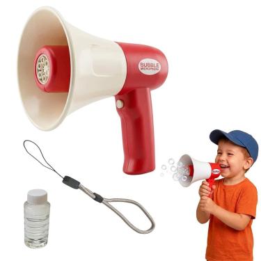 Imagem de Megafone Lança Bolha Sabao Grava Voz Som Infantil Criança Microfone Autofalante Diversao Parque Lazer
