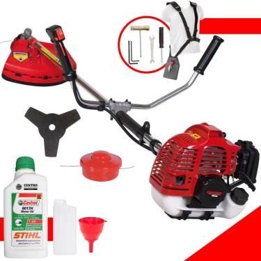 Imagem de Roçadeira Alta Performance Com ÓLEO STIHL KW52-L Kawashima 52cc 2,5HP Faca 3 Pontas e Carretel Ideal na Manutenção de Jardins e Gramados