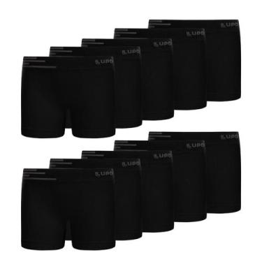 Imagem de Kit 10 cueca boxer box infantil lupo microfibra sem costura, M, Sortid
