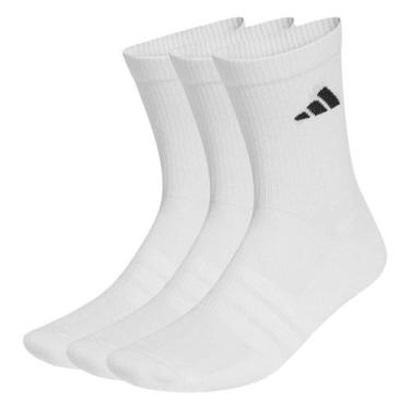 Imagem de Kit Meia Adidas CRW - 3 Pares, Branco, 41/43
