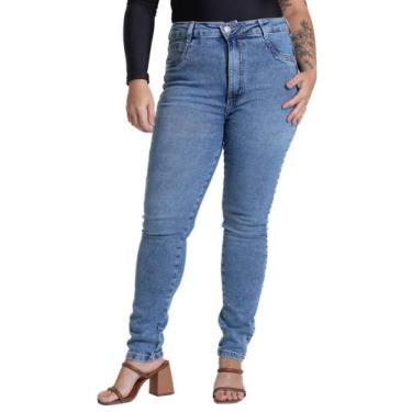 Imagem de Calça Jeans Sawary Push Up Plus Size - 281618 - Azul medio 48, Azul, 4