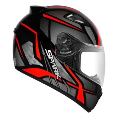Imagem de Capacete Ebf New Spark Spider Preto e Vermelho Brilhante Moto, 58, Pre