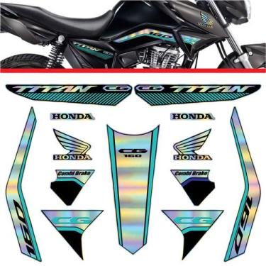 Imagem de Kit Carenagem Holográfico Honda CG Titan 160 anos 2023 2024 verde clar