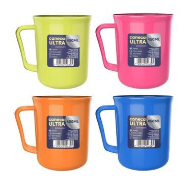 Imagem de Caneca Infantil Escolar 450ml Grande Reforçado 10x9cm Ultra Sortida - 