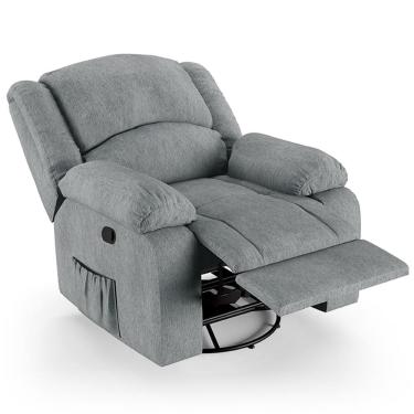 Imagem de Poltrona Do Papai Reclinável Pietra Glider Giratória Fh9 Linho Cinza - Mpozenato