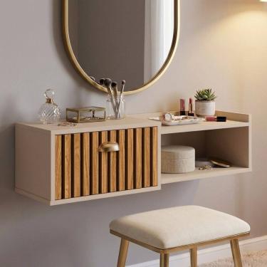 Imagem de Penteadeira Multifuncional Suspensa Pequena 1 Porta Basculante Decoração Moderna Quarto...