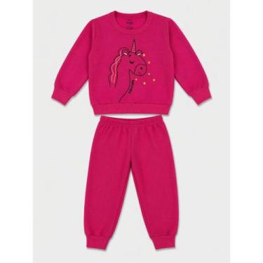 Imagem de Conjunto Infantil Moletom Peluciado Menina Inverno - NoBrand, Unicórni