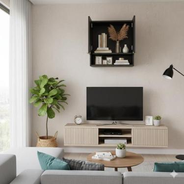 Imagem de Armário Funcional de Parede com 2 Portas e Nicho Multiuso - ECOMMERCE 