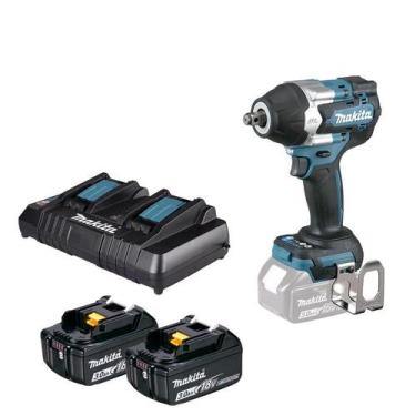 Imagem de Chave de Impacto ½ Makita 18V 700Nm, 2 Bat. 3Ah e Carregador Duplo Pro