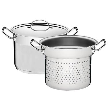 Imagem de Jogo Cozi-Pasta Tramontina Professional 2 Peças 24 cm em Aço Inox Fundo Triplo 65620400