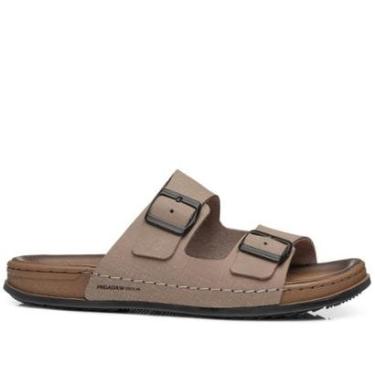 Imagem de Chinelo Pegada Masculino em Couro Areia 134851-04-Masculino