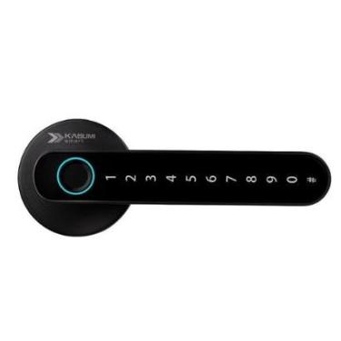 Imagem de Fechadura Digital KABUM! smart Slim, Preta, Biometria, Controle via app, Senha numérica...
