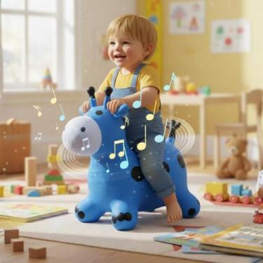 Imagem de Girafinha Pula Pula Brinquedo Upa Upa Musical Infantil Som - Genérica,