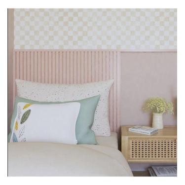 Imagem de Painel Ripado Cabeceira Quarto Cama Solteiro - Play Rosa - Meu Rodapé
